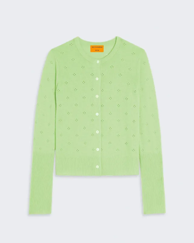 Jane Pointelle Cardigan - Mint sold by Guest In Residence