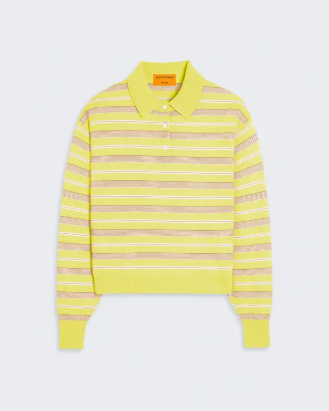 Collegiate Stripe Polo - Lemon Combo sold by Guest In Residence