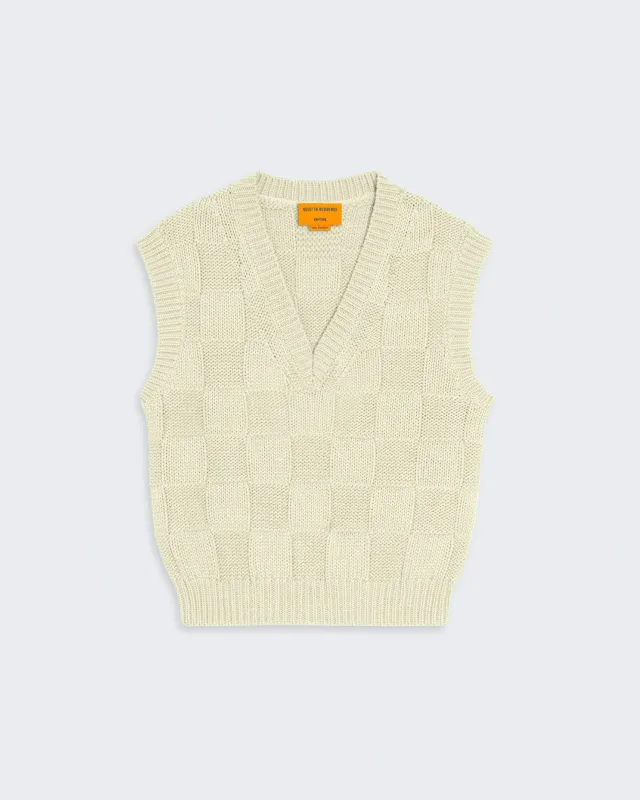 Checker Vest - Ecru sold by Guest In Residence