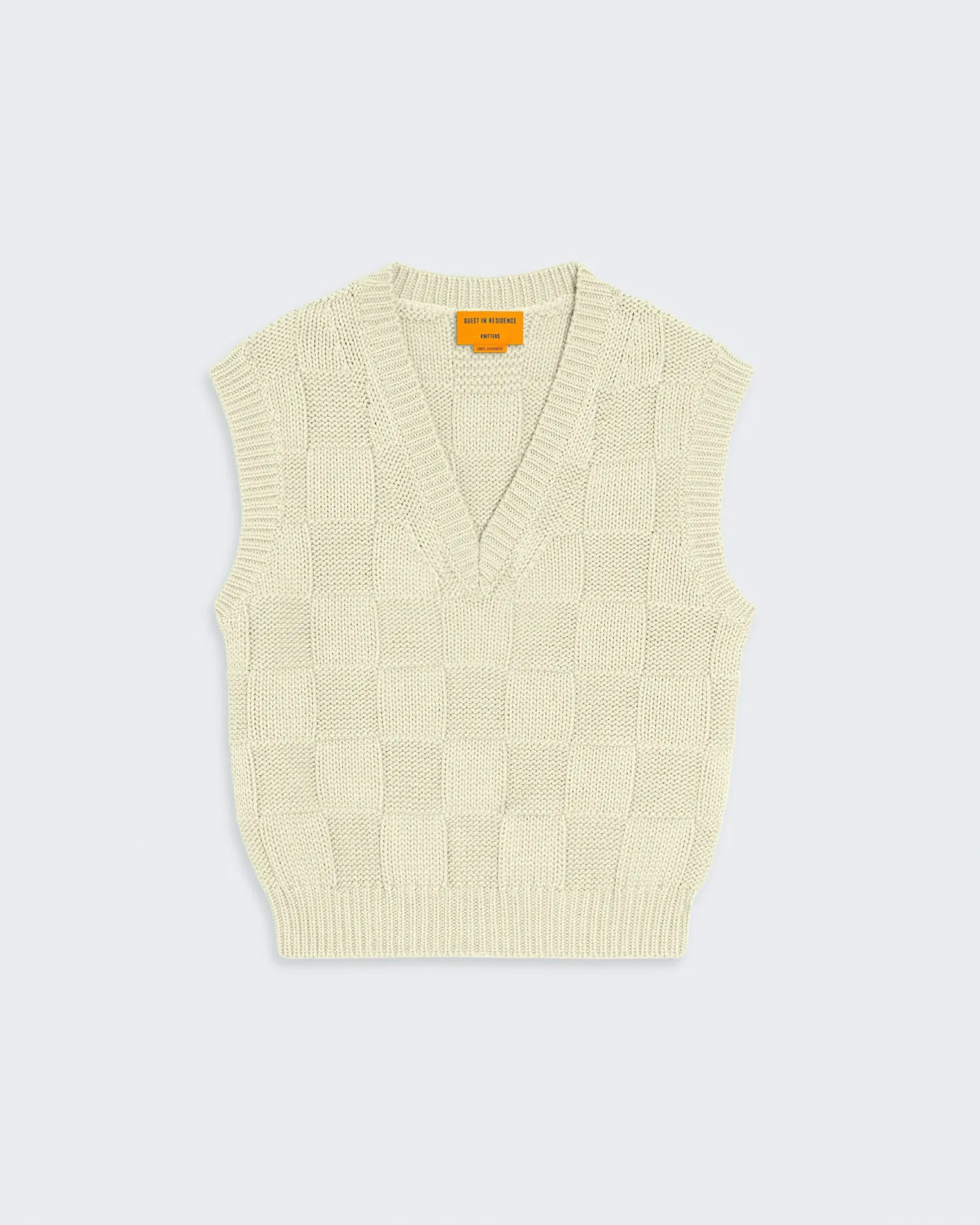Checker Vest - Ecru sold by Guest In Residence