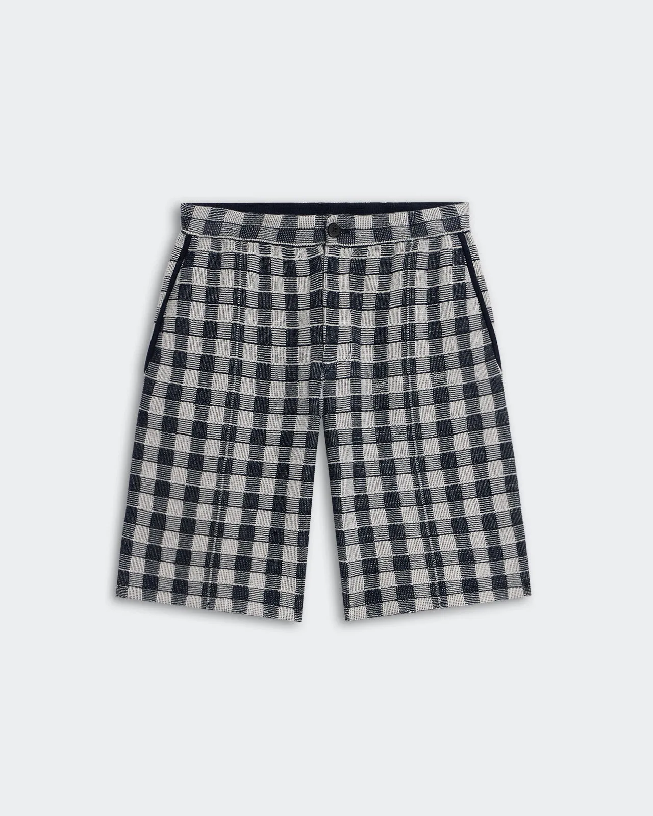 Gingham Bermuda Short - Midnight Combo sold by Guest In Residence