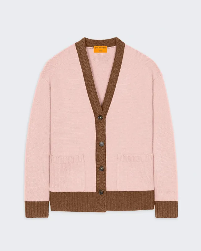 The Cardigan Colorblock - Powder Pink/Almond sold by Guest In Residence