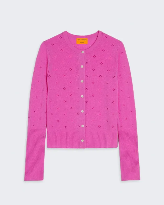 Jane Pointelle Cardigan - Fuchsia sold by Guest In Residence