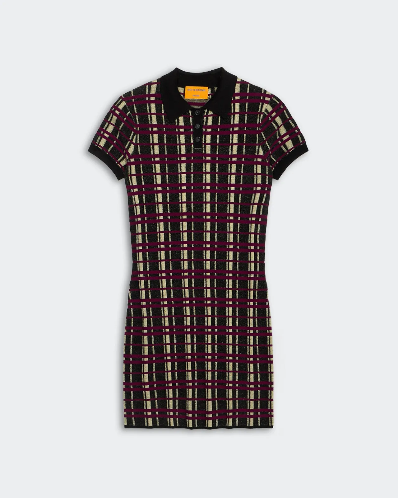 Plaid Polo Dress - Black Combo sold by Guest In Residence