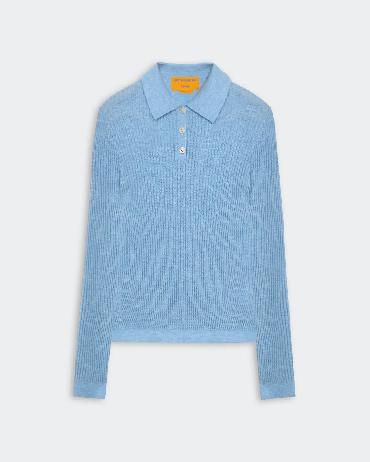 Ls Shrunken Polo - Heather Blue sold by Guest In Residence