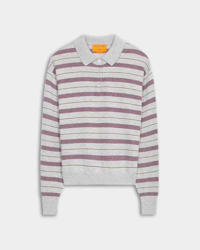 Collegiate Stripe Polo - Stone Combo sold by Guest In Residence