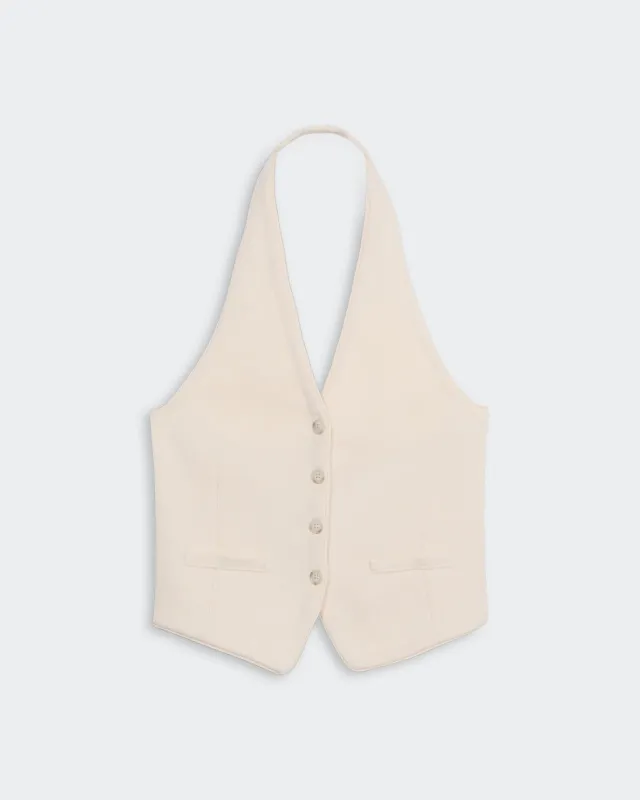 Tailored Halter Vest - Cream sold by Guest In Residence