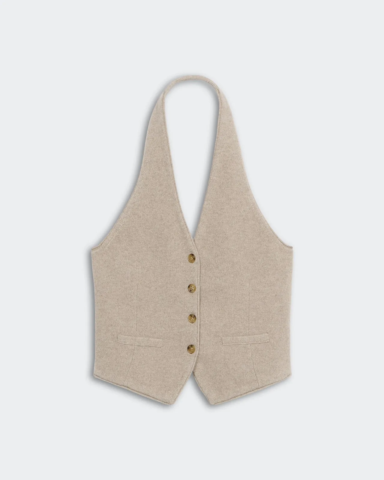 Tailored Halter Vest - Taupe sold by Guest In Residence