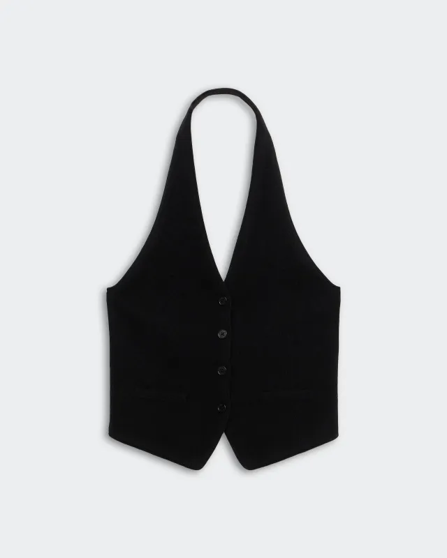 Tailored Halter Vest - Black sold by Guest In Residence