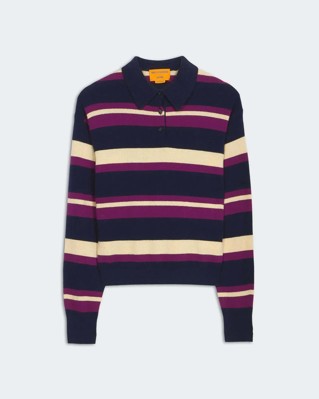 Collegiate Stripe Polo - Midnight Combo sold by Guest In Residence