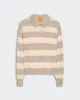 Collegiate Stripe Polo - Taupe Combo sold by Guest In Residence