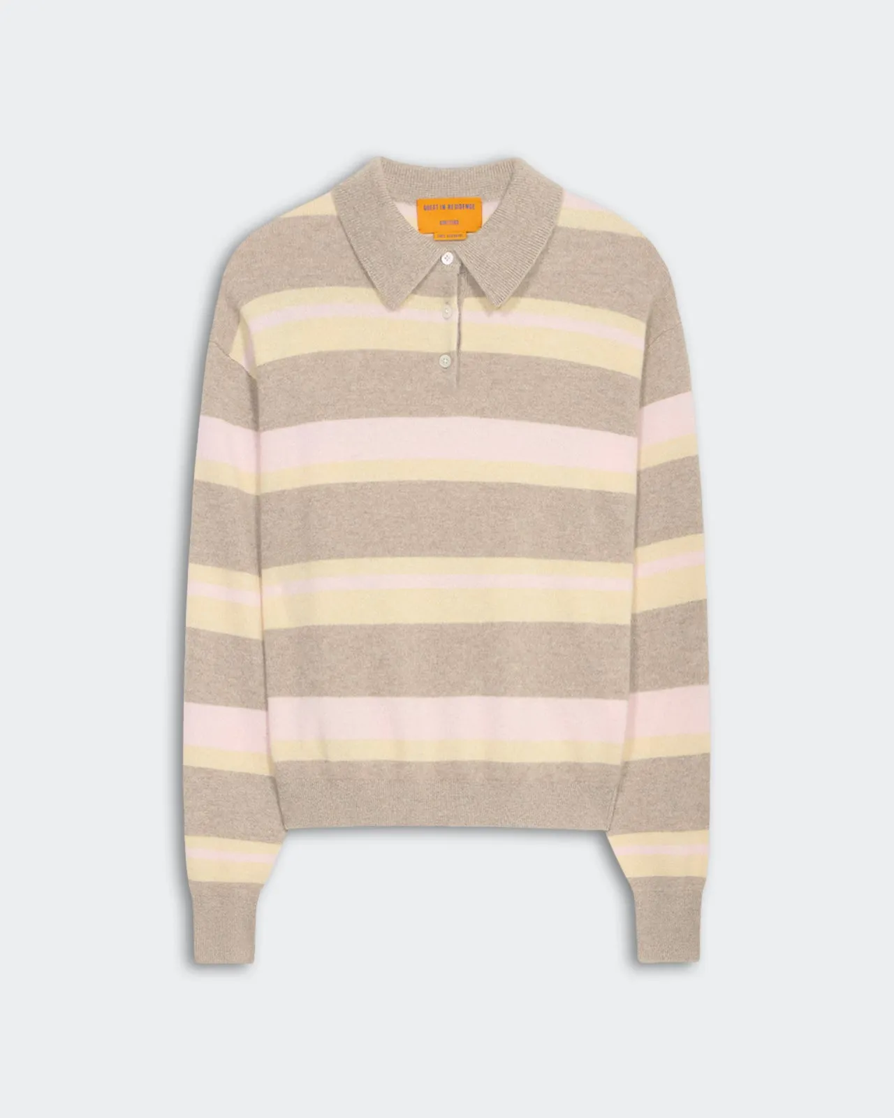 Collegiate Stripe Polo - Taupe Combo sold by Guest In Residence