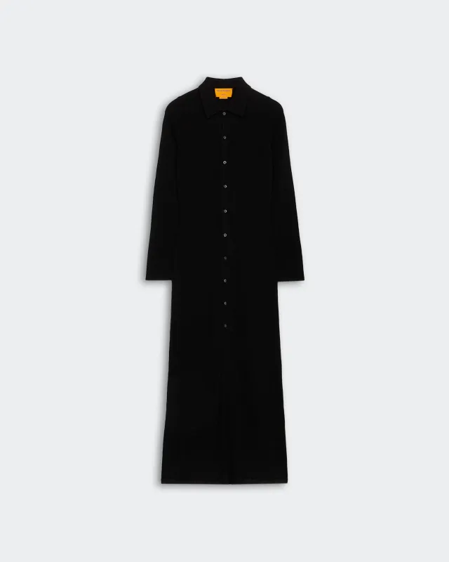 Showtime Shirt Dress In Cashmere - Black sold by Guest In Residence
