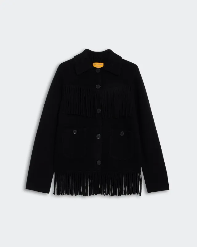 Western Fringe Jacket - Black sold by Guest In Residence