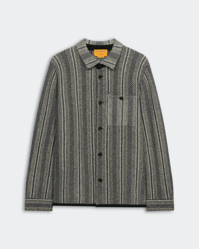 Stripe Work Shirt - Black Combo sold by Guest In Residence