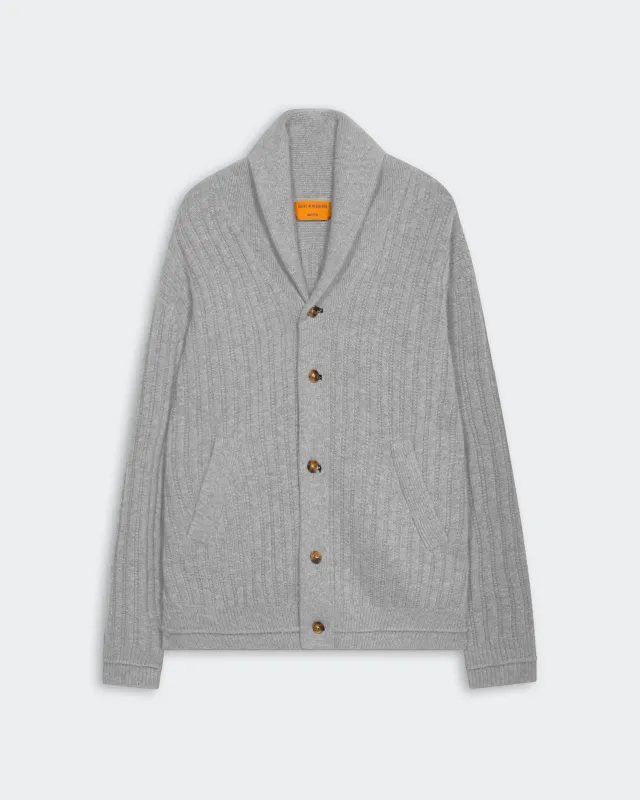 Varsity Cardigan - Heather Grey sold by Guest In Residence