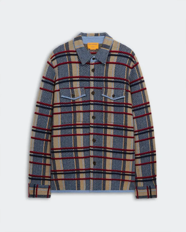 Plaid Work Shirt - Heather Blue Combo sold by Guest In Residence