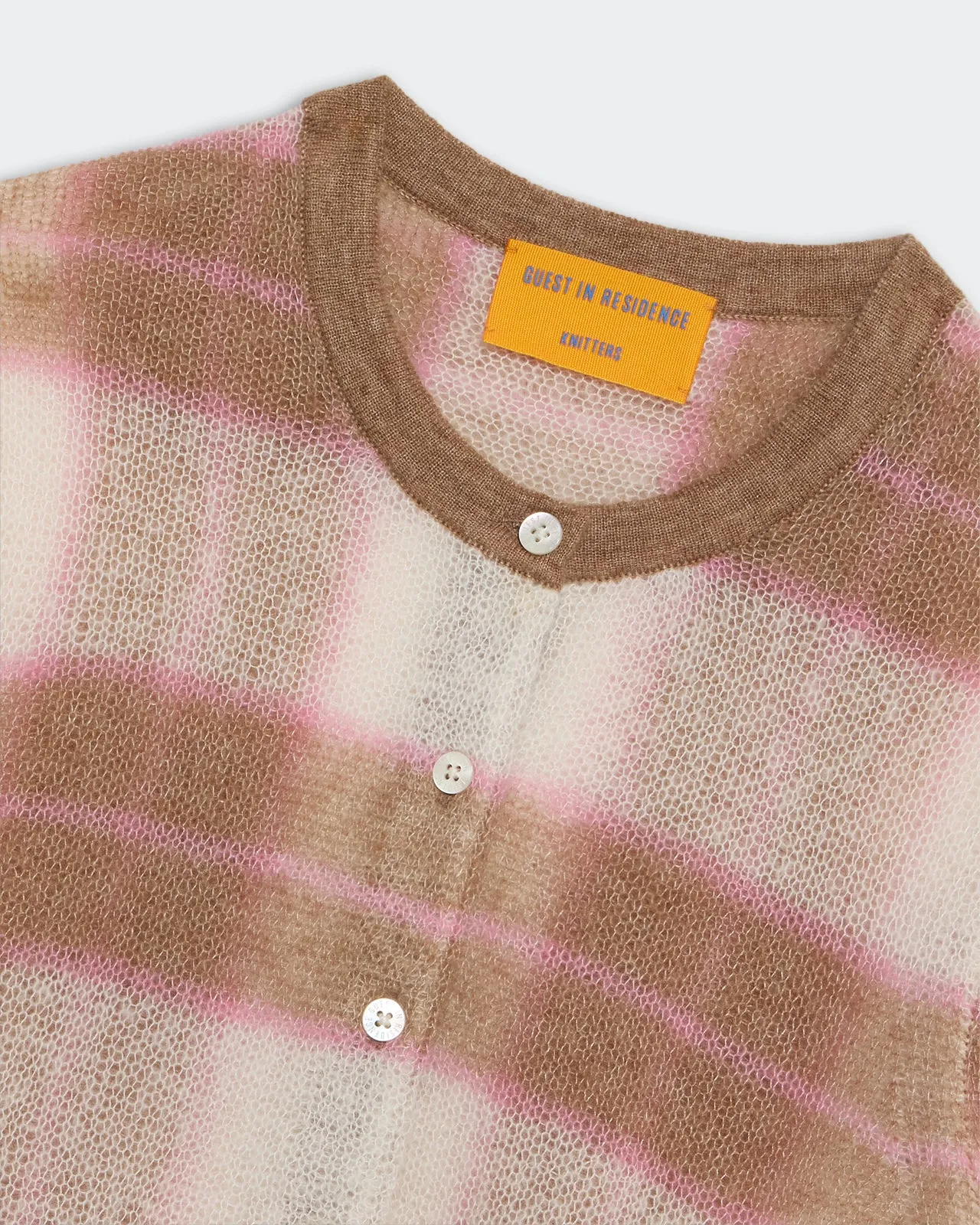 Shadow Plaid Cardigan - Taupe Combo sold by Guest In Residence product image thumbnail 3