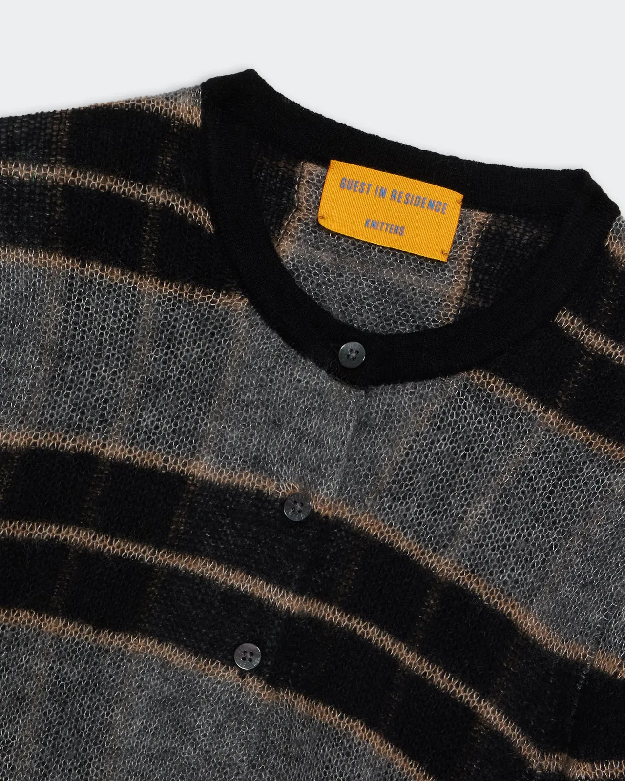 Shadow Plaid Cardigan - Black Combo sold by Guest In Residence product image thumbnail 3