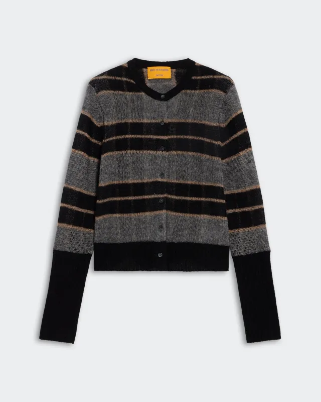 Shadow Plaid Cardigan - Black Combo sold by Guest In Residence