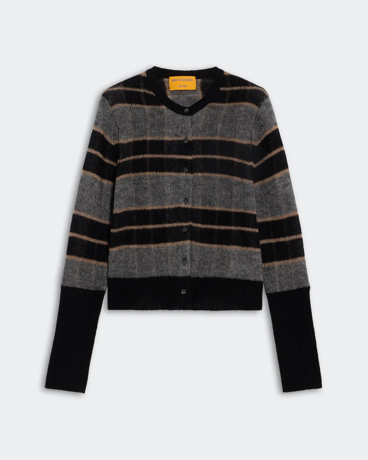 Shadow Plaid Cardigan - Black Combo sold by Guest In Residence