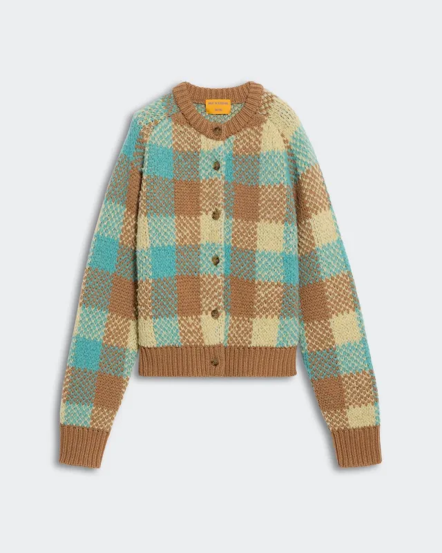 Buffalo Plaid Cardigan - Glacier Combo sold by Guest In Residence