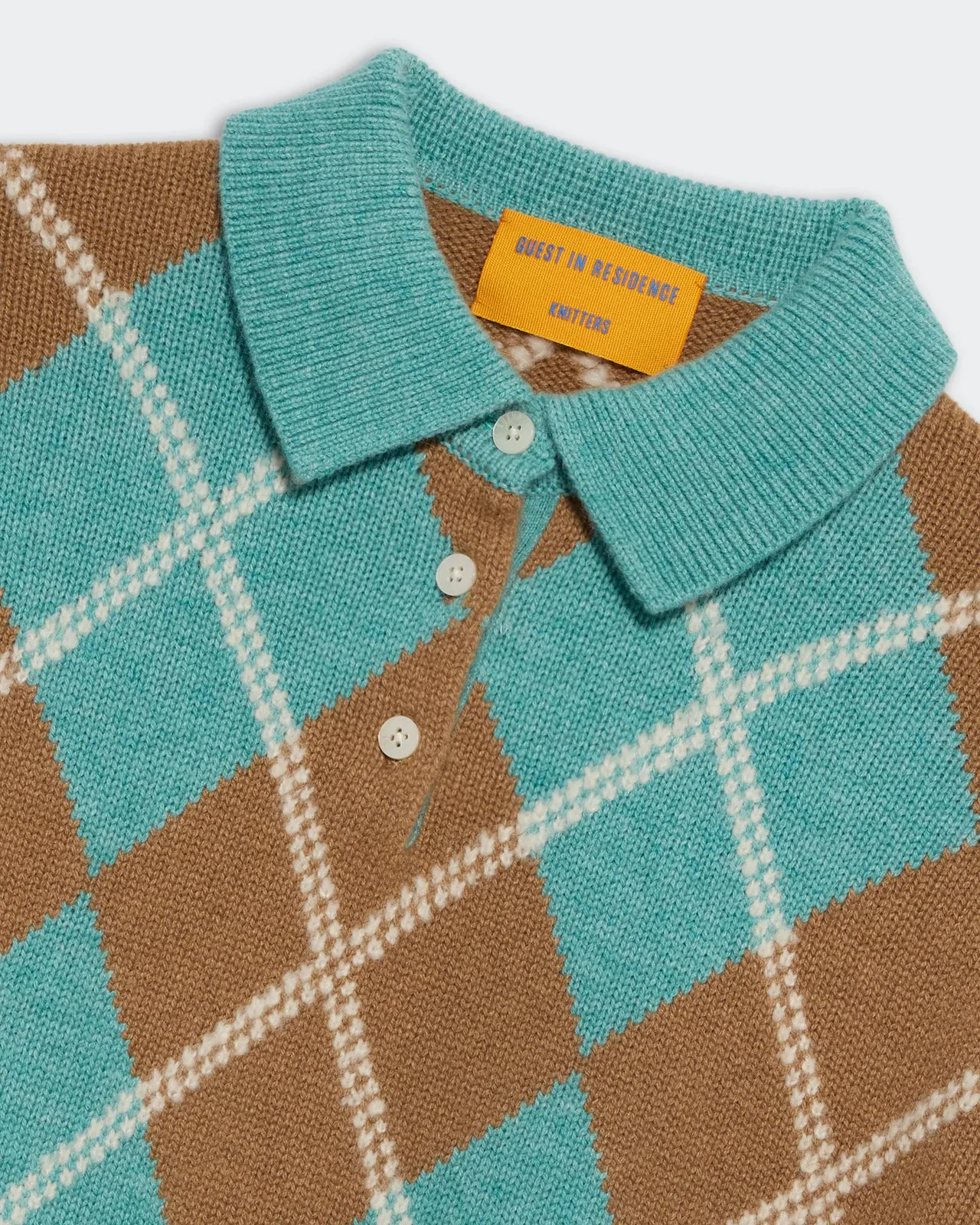 Collegiate Argyle Polo - Glacier Combo sold by Guest In Residence product image thumbnail 3