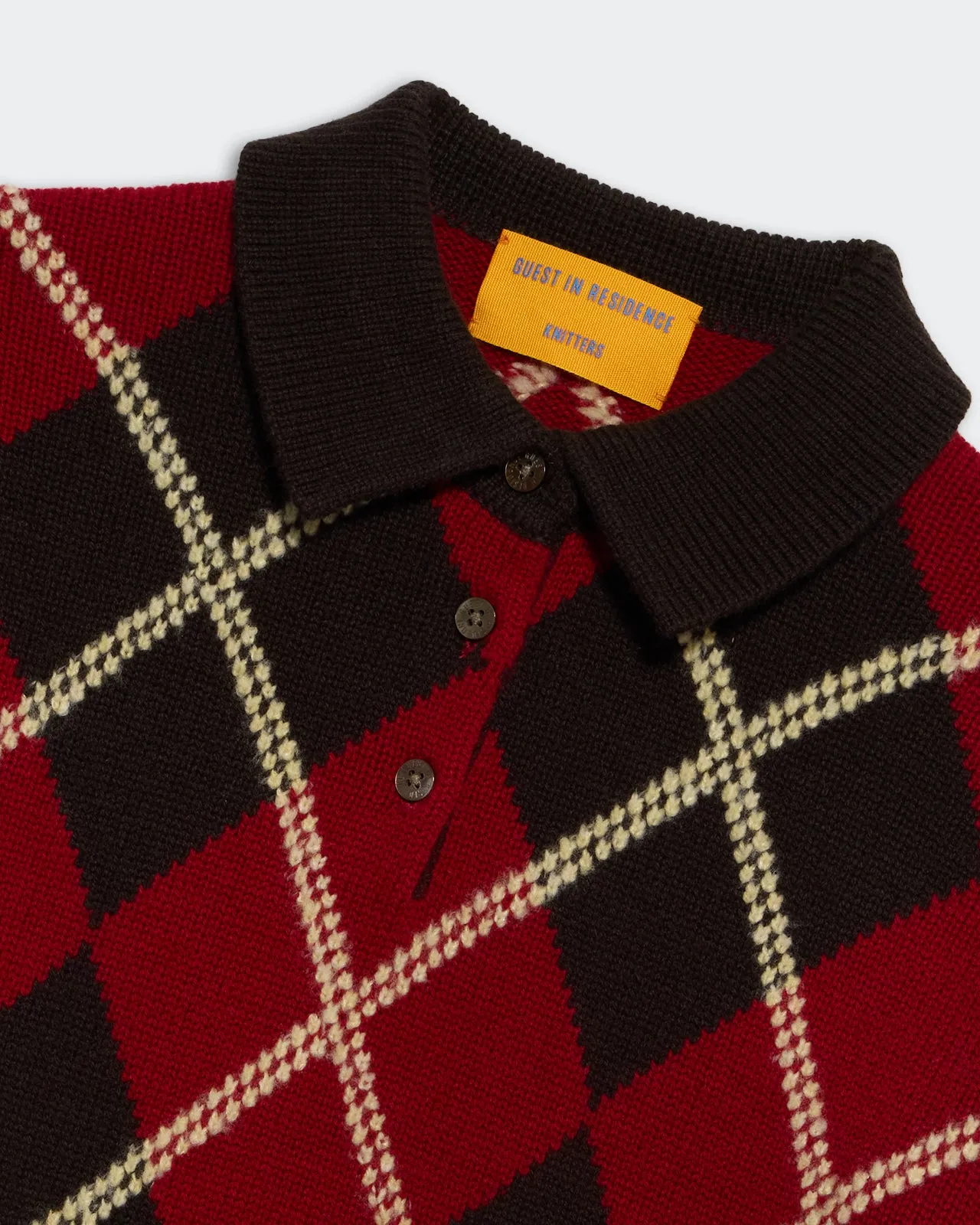 Collegiate Argyle Polo - Burnt Cocoa Combo sold by Guest In Residence product image thumbnail 3