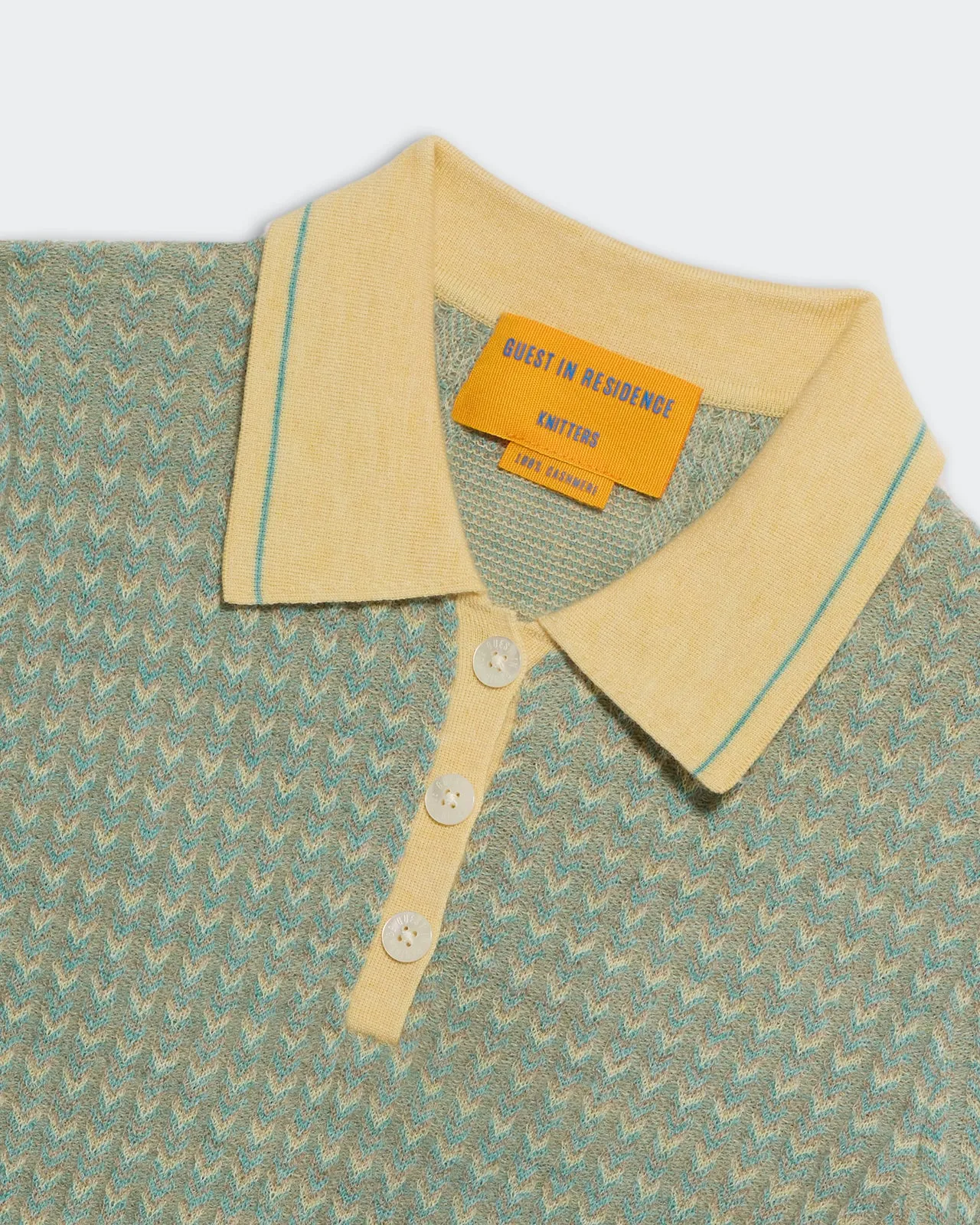 Chevron L/S Shrunken Polo - Butter Combo sold by Guest In Residence product image thumbnail 3