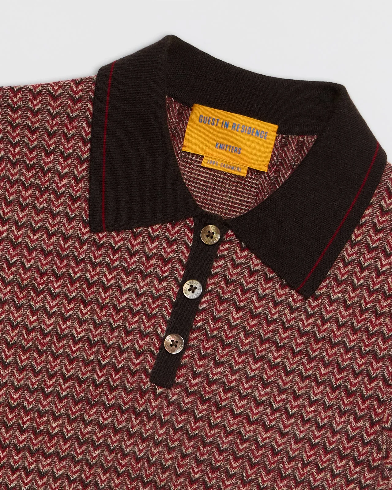 Chevron Shrunken Polo - Burnt Cocoa Combo sold by Guest In Residence product image thumbnail 3