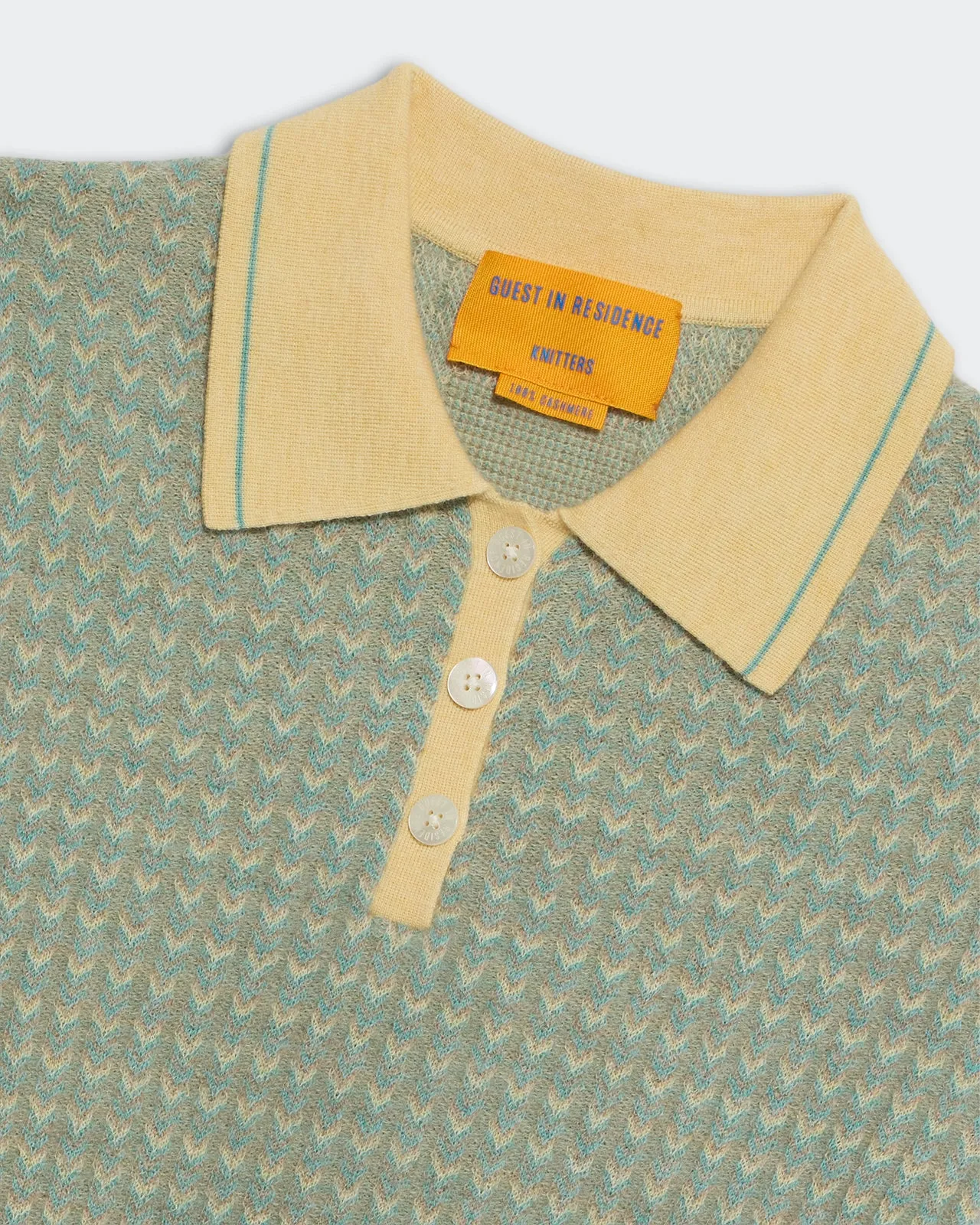 Chevron Shrunken Polo - Butter Combo sold by Guest In Residence product image thumbnail 3
