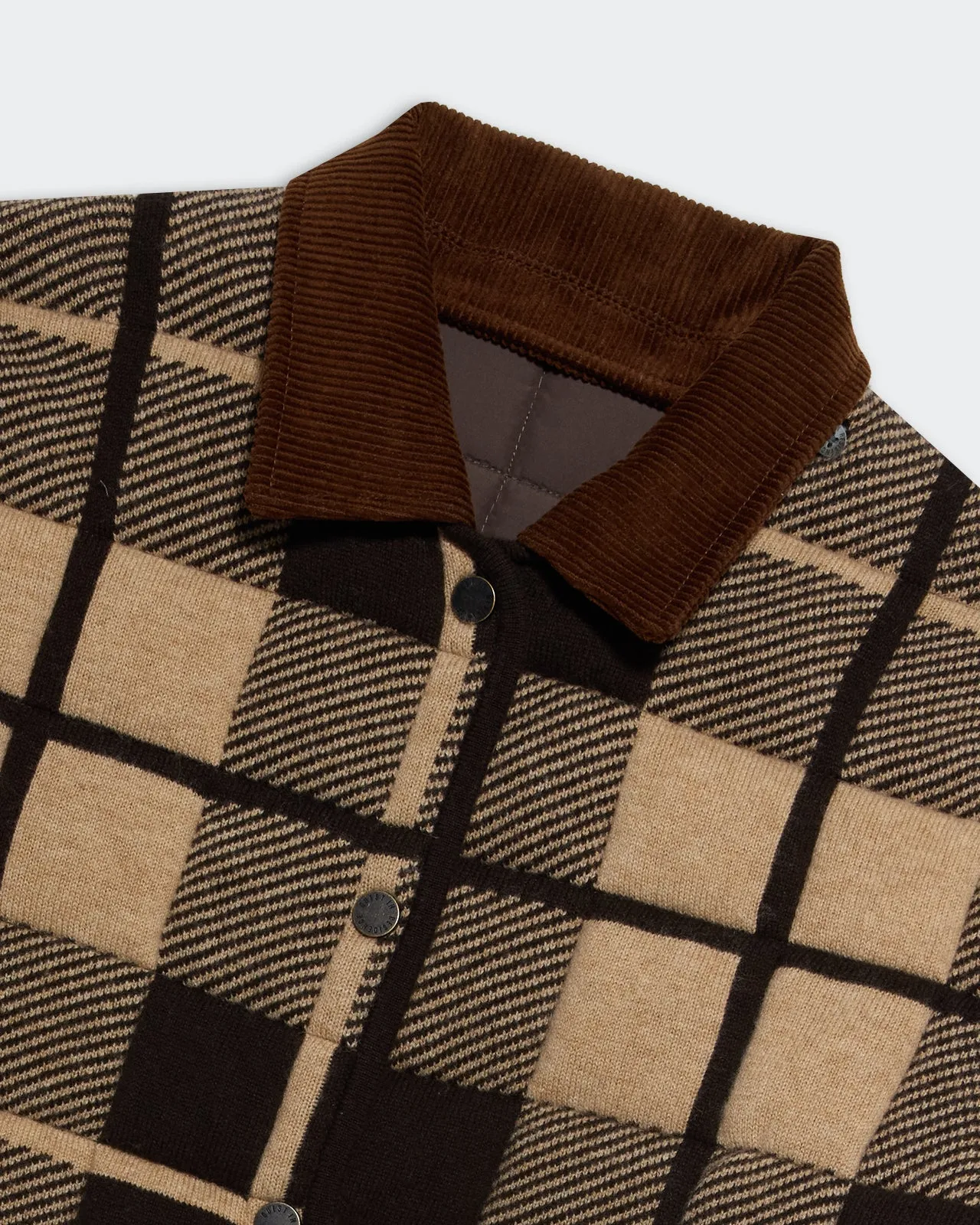 Quilted Plaid Liner Jacket - Burnt Cocoa Combo sold by Guest In Residence product image thumbnail 3