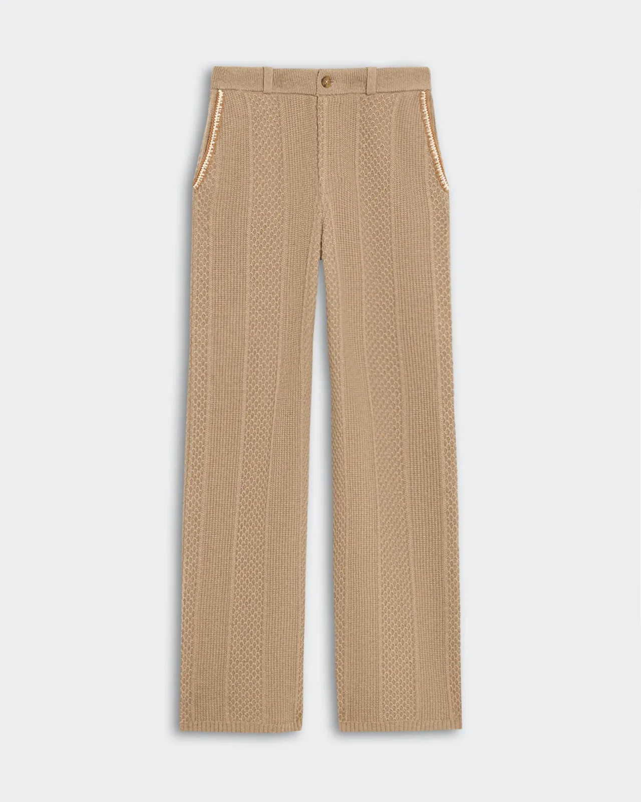 Tailored Cable Trouser - Taupe sold by Guest In Residence