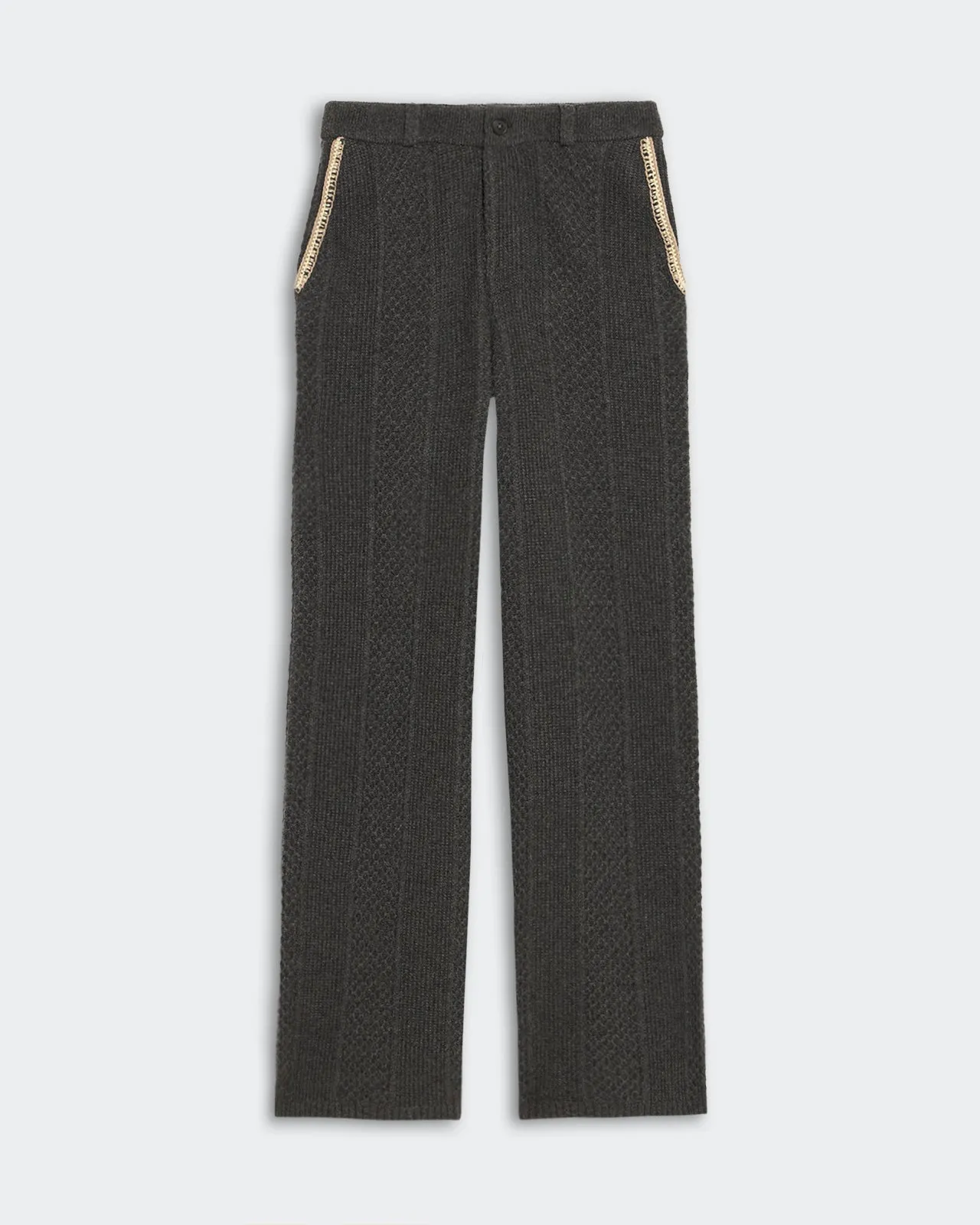 Tailored Cable Trouser - Charcoal sold by Guest In Residence