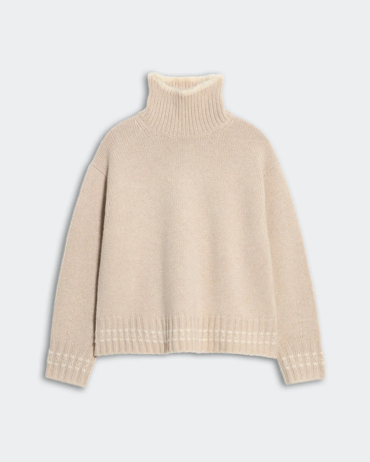 Tipped Cozy Turtleneck - Sandstone/Cream sold by Guest In Residence