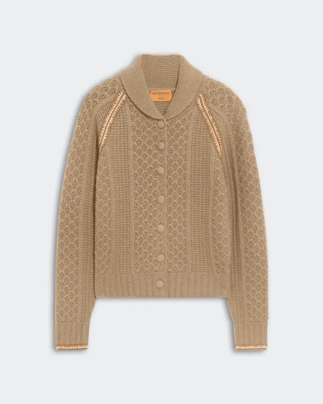 Marlowe Cable Cardigan - Taupe sold by Guest In Residence