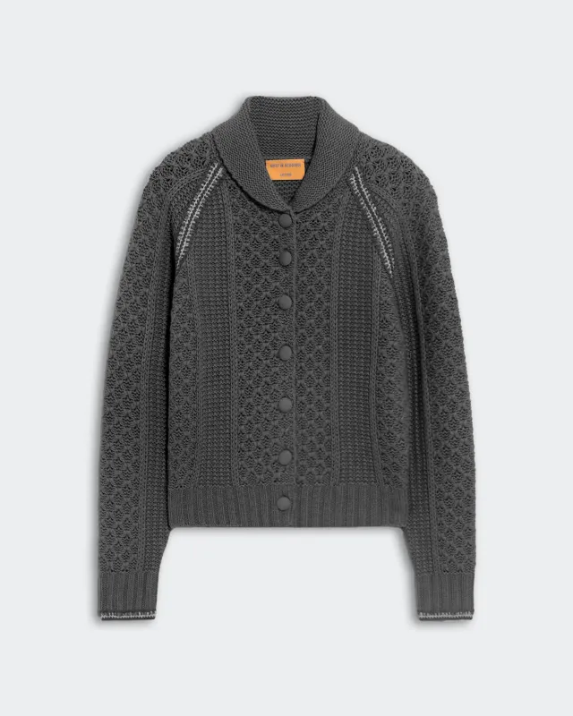 Marlowe Cable Cardigan - Charcoal sold by Guest In Residence