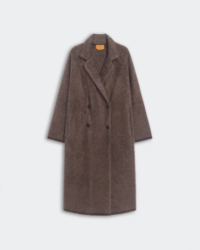 Grizzly Double Breasted Coat - Chestnut/Taupe sold by Guest In Residence