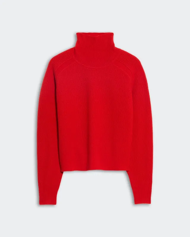 Cropped Rib Turtleneck - Chili sold by Guest In Residence