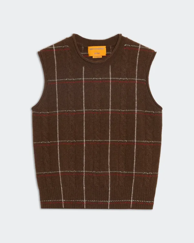 Check Vest - Chestnut Combo sold by Guest In Residence