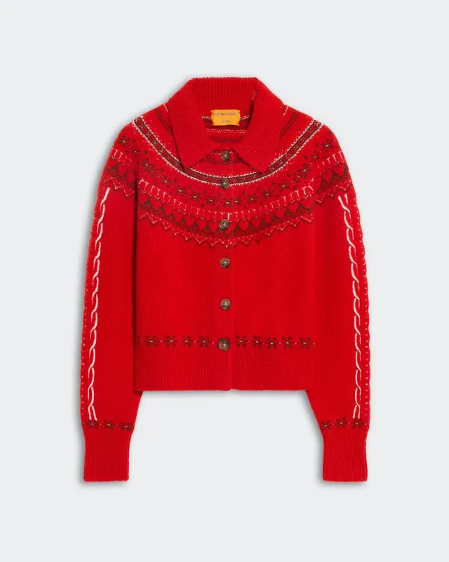 Cloud Chalet Cardigan - Chili Combo sold by Guest In Residence