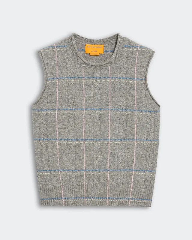 Check Vest - Heather Grey Combo sold by Guest In Residence