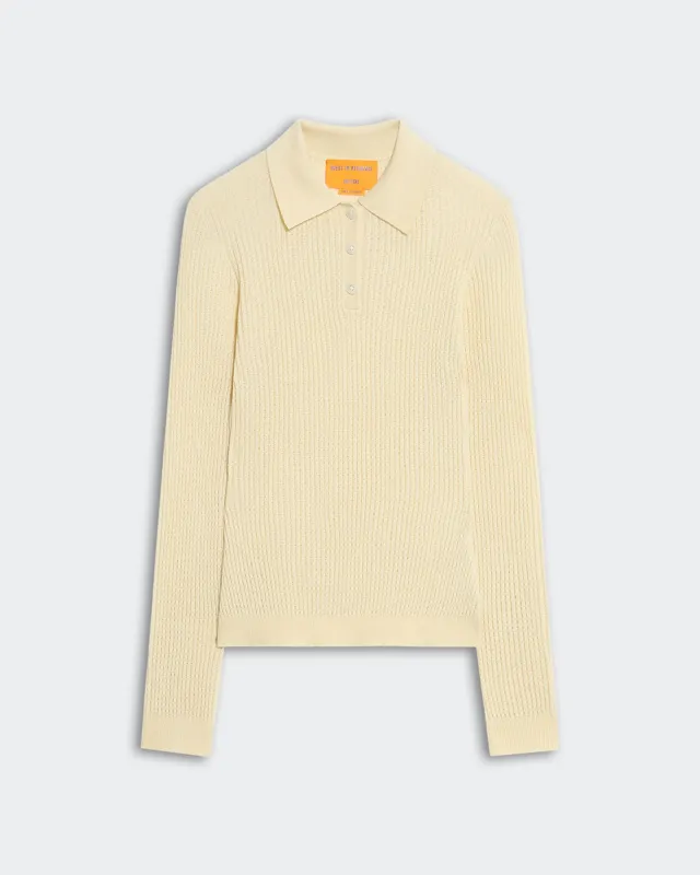 L/S Shrunken Polo - Mist sold by Guest In Residence