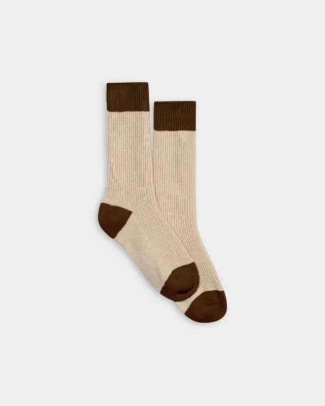 The Soft Socks - Taupe/Chestnut sold by Guest In Residence