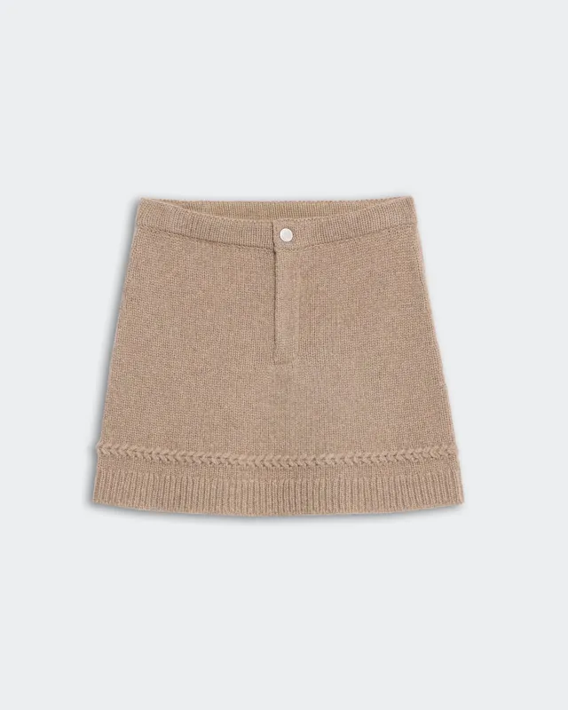 "Jean" Mini Skirt - Taupe sold by Guest In Residence