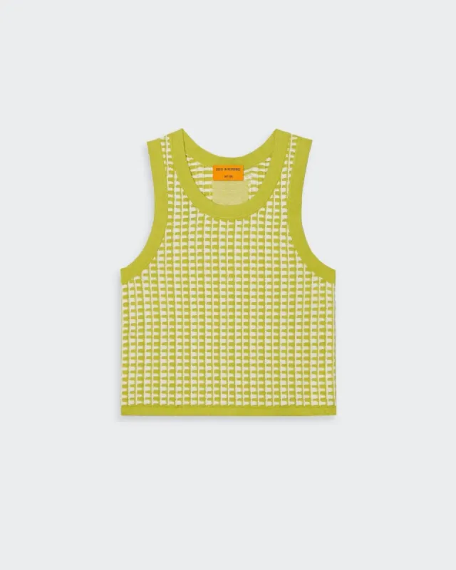 Gingham Tank - Citrine/Cream sold by Guest In Residence