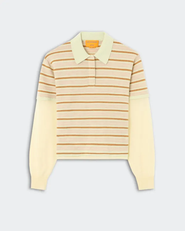 Layered Stripe Rugby - Limewash Combo sold by Guest In Residence
