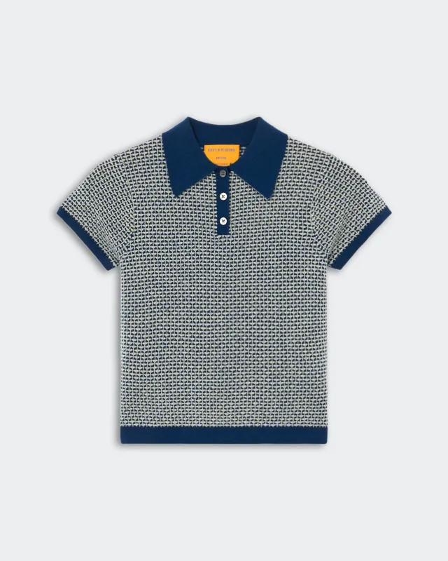 Pique Shrunken Polo - Navy Combo sold by Guest In Residence