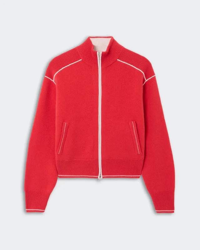 Track Jacket - Scarlet/Cream sold by Guest In Residence