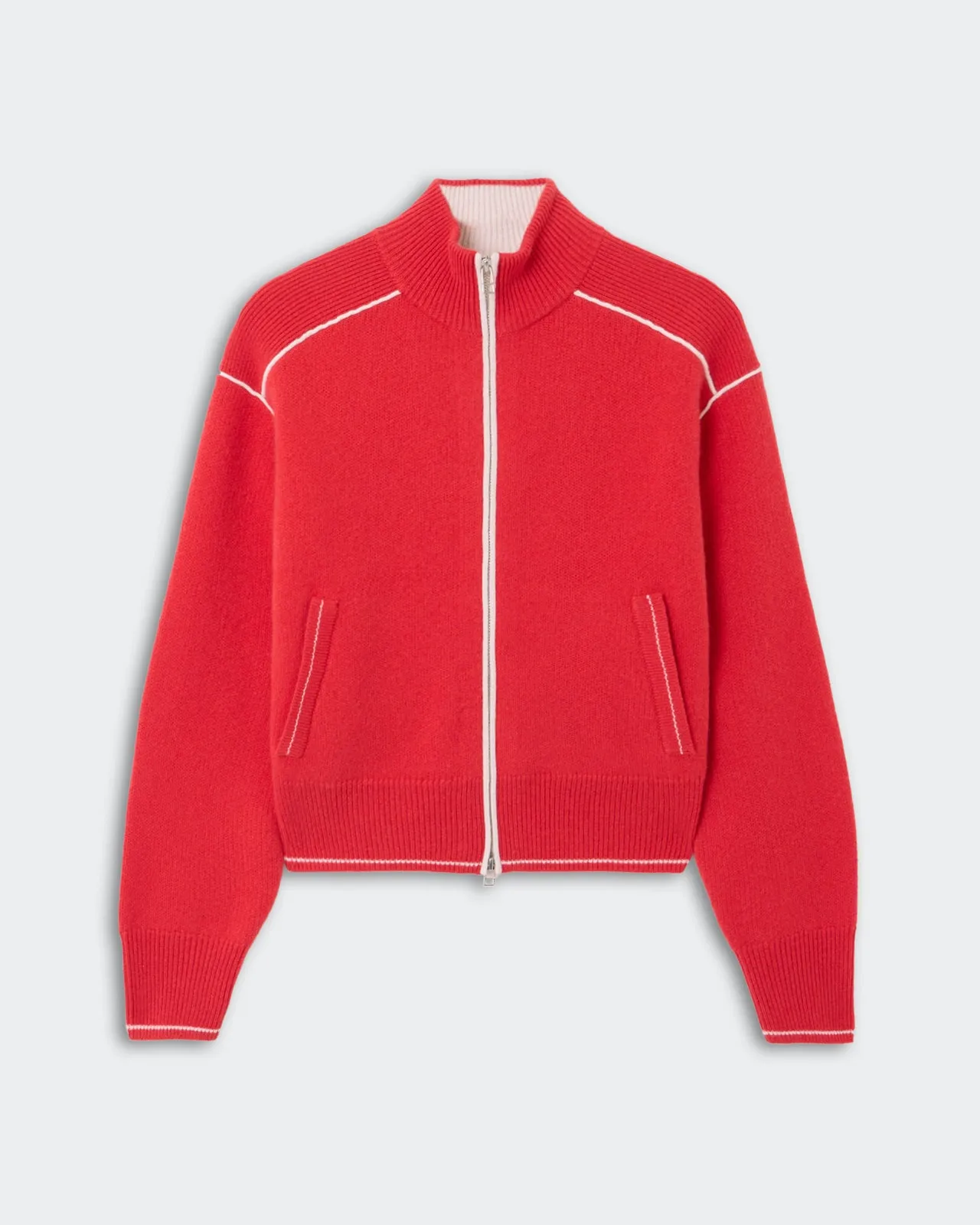 Track Jacket - Scarlet/Cream sold by Guest In Residence